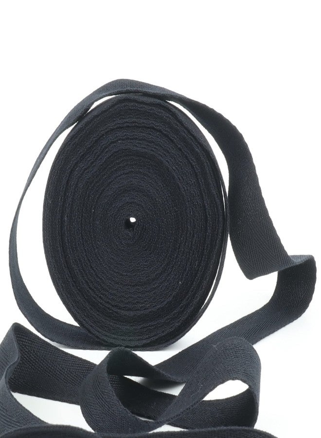 HANDSANDHEART 10 Yard Twill Tape, 100% Cotton Twill Tape, Herringbone Ribbon for DIY Craft Sewing Making, Apron, Tote Bag, Decorations, Gift Binding (1" Black) - Image 1